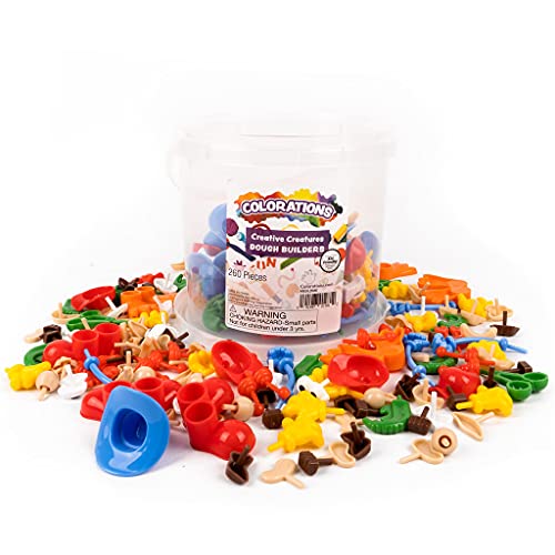 Colorations - BUILDME Creative Creatures Dough Builders (Includes 260 pieces) - Dough & Molding Clay Accessories for Kids - Screen-Free Play Time - Colorations