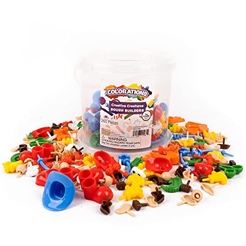 Colorations - BUILDME Creative Creatures Dough Builders (Includes 260 pieces) - Dough & Molding Clay Accessories for Kids - Screen-Free Play Time -