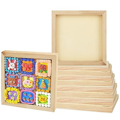 SHUESS 10 Pack 8'' x 8'' Wood Panel Boards, Unfinished Wooden Canvas Panels, Cradled Wood Panels for Painting, Drawing and DIY Crafts Projects,