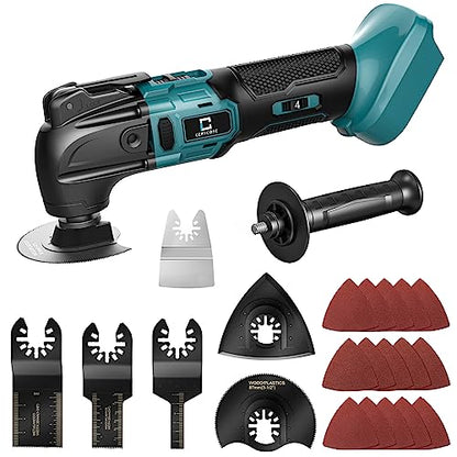 Cordless Oscillating Tool Compatible with Makita Battery, Brushless-Motor Tool with Auxiliary Handle, Oscillating Multi-Tool for Scraping, - WoodArtSupply