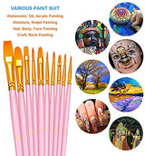 BOSOBO Paint Brushes Set, 2 Pack 20 Pcs Round Pointed Tip Nylon Hair Artist Acrylic Paint Brushes for Acrylic Oil Watercolor, Face Nail Art, BOSOBO