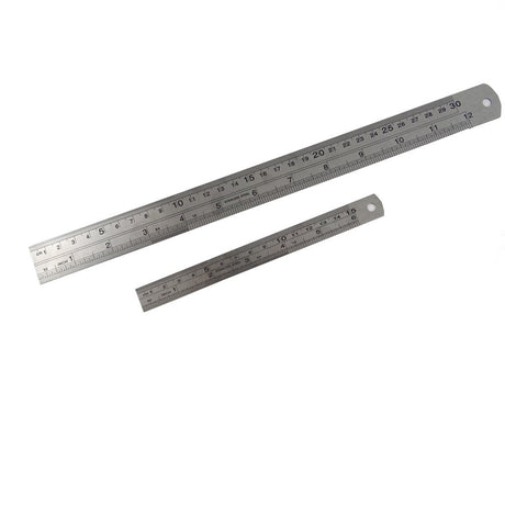 Honbay Stainless Steel Ruler 12 Inch and 6 Inch Double Side Measuring Scale Mark Metal Rule For Office Woodworking Engineering HONBAY