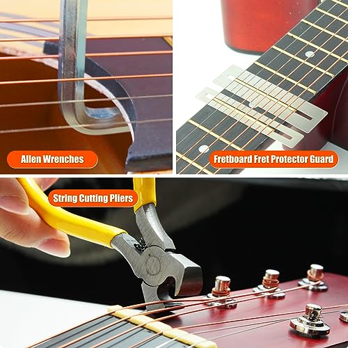 45Pcs Guitar Tool Kit, Guitar Repair Kit, Guitar Setup Kit, Luthier Tools Guitar Kit, Guitar Maintenance Kit Guitar Fret Tools, TIMDAM Guitar TIMDAM