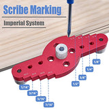 Mesee Vertical Pocket Hole Drilling Jig, 2-In-1 Woodworking Dowelling Jig Locator with Scriber Wood Dowel Drill Guide Puncher Positioner Tools for Mesee