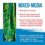U.S. Art Supply 4" x 12" Birch Wood Paint Pouring Panel Boards, Gallery 1-1/2" Deep Cradle (Pack of 4) - Artist Depth Wooden Wall Canvases - Painting U.S. Art Supply