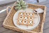 Tic Tac Toe Game & Decor Set, Kids Board Games, Versatile Boho/Natural Style Tic Tac Toe Board for Classic Two Person Games, 8.63 Inches Tic Tac Toe Woobli