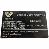 Ebamaz 100PCS Aluminum Alloy Metal Card Plate 3.4 X2.13X0.008 inch for Laser Engrave or UV Print (Black, Blank,Thin) ebamaz