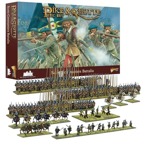 Wargames Delivered Pike & Shotte Epic Battles Scale Scots Covenanters Battalia, 3 Plastic Scots, Scots Lancers, Mounted, Dismounted Scots Dragoons, Wargames Delivered