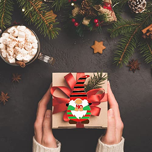 20 Pieces Christmas Wooden Gnome Hanging Ornaments Unfinished Wood Cutouts Slices Elf Wooden Decoration with Rope Christmas DIY Craft Making Painting LOKESI