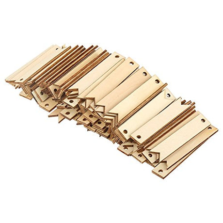 Wood Bookmark Blank, Pack of 100 Nature Color Wooden Tags Crafts Hanging Wooden Card for Wall Wedding Party Room Decoration Accessories DIY Projects Zerodis
