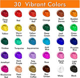 Shuttle Art Acrylic Paint Set, 30 Colors Acrylic Paint in Tubes (36ml) with 3 Brushes, Artist Grade Paint, Rich Pigments, Non-Toxic for Artists, Shuttle Art