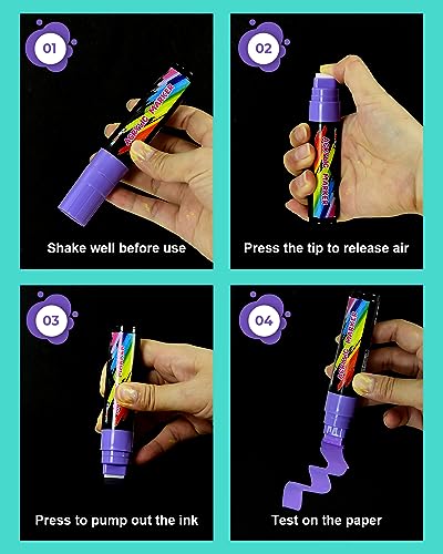 FansArriche Acrylic Paint Markers, 15mm Jumbo Felt Tip, 10 Colored Waterproof and Permanent Paint Pens for Tagging, Signs, Calligraphy, and Outdoor FansArriche