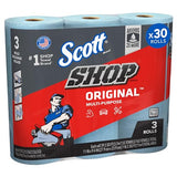 Scott® Shop Towels Original™ (75143), Original Blue Shop Towels, 9.4"x11" sheets, 10 Packs of 3 Rolls (55 Towels/Roll, 30 Rolls/Case, 1,650 SCOTT SHOP ORIGINAL