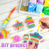 Shindel 36PCS Sand Art Kit, Glitter Sand Kit Kids Sand Toys Rainbow Sand Glow in Dark with Sequins Bottles for DIY Crafts Supplies, Christmas Shindel