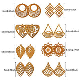 222 Pieces African Wooden Dangle Earring Making Kit, Includes 48 Pieces Wooden DIY Earring Pendants 100 Pieces Jump Rings 50 Pieces Earring Hooks 24 Hicarer