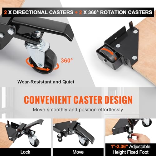 VEVOR Mobile Base, 400 lbs Weight Capacity, Adjustable from 12" x 12" to Infinity, Heavy Duty Universal Mobile Base Stand with Swivel Wheels, for VEVOR