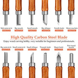 Wood Carving Tools Set, Wood Carving Hand Tools for Beginners with Whittling Knife Detail Wood Carving Knife and 12pcs SK2 Carbon Steel Wood Carving Trafagala
