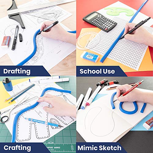 Pacific Arc Flexible Curve 24" with Inking Edge, for Drawing, Pattern Making, Engineering, Stencil Making - WoodArtSupply