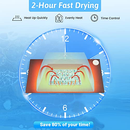 Large Resin Heating Mat with Cover and Timer, 4-Hour Auto Shut-Off Fast Resin Curing Machine, 23.6 x 14.2 Inches Heating Pad for Resin Projects, DIY Beautycity