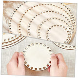 Ciieeo 10 Pcs Woven Bag Base Round Purse Knitted Tote Bag Woven Baskets DIY Wood Bag Bottom Crochet Basket Kit Basket Weaving Kit Wood Crocheting Bag Ciieeo
