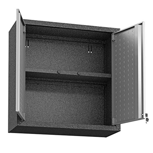 Manhattan Comfort Fortress Floating Garage Storage Cabinet, Black/Grey - WoodArtSupply