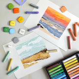 Sable Watercolor Brushes & Inspiration Art Dice, Fuumuui 9pcs Detail to Mop Kolinsky Sable Brushes with Wooden Art Dice for Adults, Artists & Fuumuui