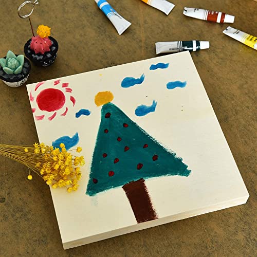 YoleShy 6 Pcs 8'' x 8'' Unfinished Wood Cradled Painting Panel Boards for Arts & Craft - Wooden Canvas Panels YoleShy