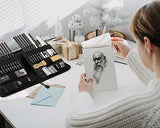 Brusarth 42 Pack Drawing Set Sketching Kit, Pro Art Sketch Supplies with Sketchbook, Include Graphite Pencil, Charcoal Pencil, Sharpener, Eraser Art Brusarth