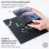 Arteza Gouache Painting Art Set, Metallic Gouache Paint 12 and Foldable Black Canvas Paper Bundle, DIY Kit, Art Supplies for Artists & Beginners, Art ARTEZA