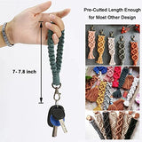 Adult DIY Craft Keychain Making Kit Boho Macrame Keychain Kit Includes Key Rings Precut Macrame Cord Instructions to Make Cute Keychains and Lanyards Ewparts