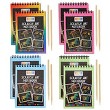 Bright Creations 8 Pack Rainbow Scratch Paper Pads for Kids with Wooden Styluses, 10 Sheets (5.5 x 3.9 In) Bright Creations