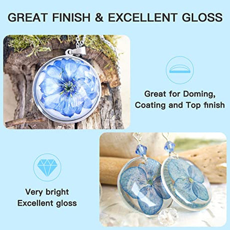 JDiction UV Resin, Upgrade 300g High Viscosity Hard UV Resin with Crystal Clear Resin Kit for Doming, Sealing, Coating, and Casting JDiction