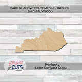 Kentucky Wood Cutouts for crafts, Laser Cut Wood Shapes 5mm thick Baltic Birch Wood, Multiple Sizes Available Elliefont Styles