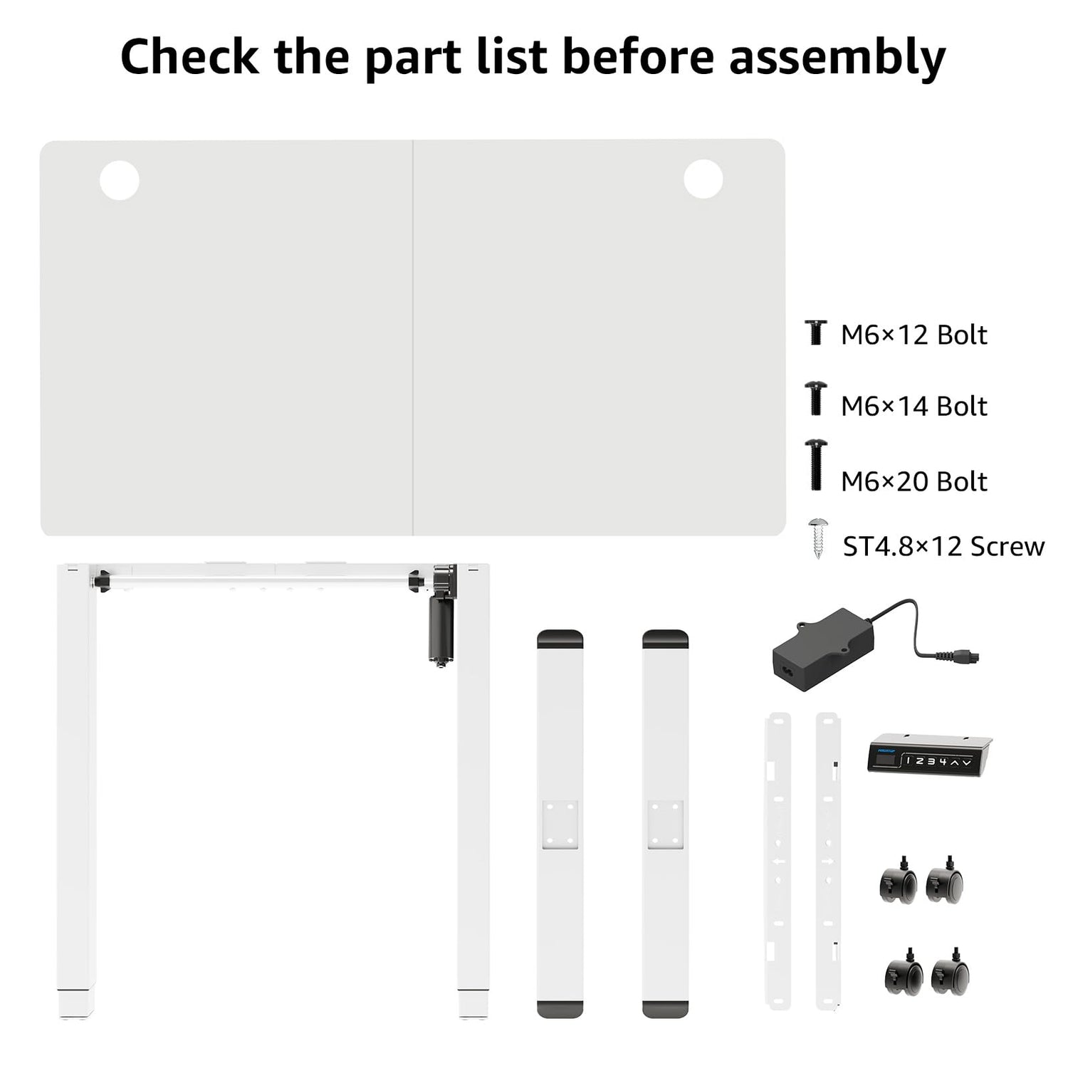 MOUNTUP 𝟓𝟓 𝐱 𝟐𝟖 Inches Electric Height Adjustable Standing Desk, Sit Stand Desk with Memory Controller, Ergonomic Stand Up Desk for Home Office with MOUNTUP