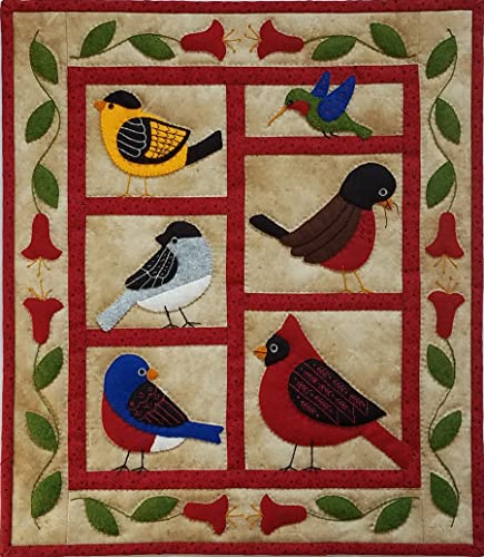 Wall Quilt Kit by Rachel's of Greenfield, Backyard Birds Wall Quilt Kit 13''x15'',Wall Hanging Kit, white Generic