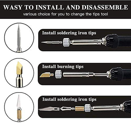 23pcs Wood Burner Tips Set Pyrography Brass Wood Burning Tip for Wood Soldering Carving Embossing Woodburning Accessories Hztyyier