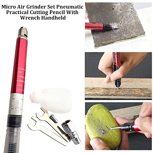 Micro Air Grinder Set, Air-powered Micro Die Grinder, Handheld Pneumatic Cutting Pencil with Wrench, 65000 RPM QIND