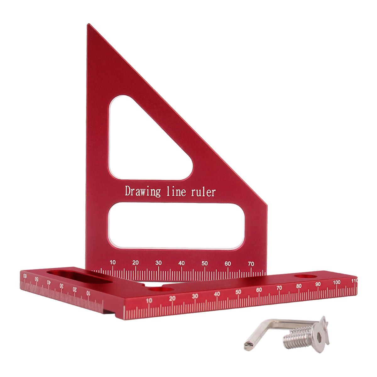 KETIPED 3D Multi-Angle Measuring Ruler,45/90 Degree Aluminum Alloy Woodworking Square Protractor,Drawing Line Ruler, Miter Triangle Ruler High - WoodArtSupply