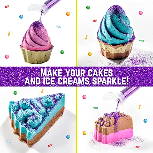 GirlZone Sweet Cakes Play Sand Kit, Fun Sand Box Toys Kit with 2lbs Moldable Sensory Sand and 17 Sandbox Sand Tools, Fun Sand Toys for Toddlers Age GirlZone