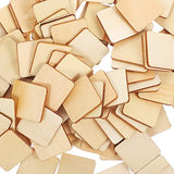 Operitacx 100pcs Square Wood Chips Square Wooden Chip Kids DIY Wood Slices Unfinished Wood Tag Wood Squares Wood Blanks for Crafts Blank Labels Solid Operitacx