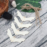 LIOOBO 20PCS Halloween Ghost Festival Decoration Props Puzzle Graffiti Wood Chip Bat Wooden Pendant for Arts and DIY Crafts Creative Decorations LIOOBO