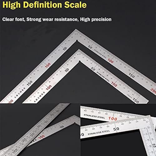 Utoolmart Right Angle Ruler, Framing Square Ruler, 150 x 300mm Stainless Steel, L Shape Ruler, Framing Ruler, Try Square Ruler Tools for Carpenter Utoolmart