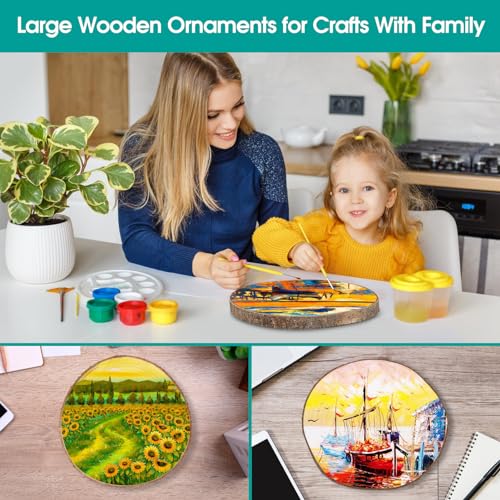 8Pcs Wood Slices 10-12 Inches, Natural Round Wood Slices for Centrepiece, Large Wood Circles Paulownia Tree Circles for Table Centerpieces, Rustic Adrattnay