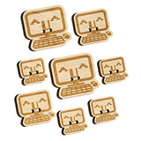 Very Happy Kawaii Computer Face Emoticon Wood Buttons for Sewing Knitting Crochet DIY Craft - Medium 1.00 Inch (7pcs) Sniggle Sloth