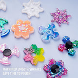 4PCS Fidget Spinner Epoxy Resin Silicone Plaster Mold Kit, Anti-Stress Fidget Toy with 10PCS Bearings, 20 PCS Bearing Caps Mounting Cover for Kids NiArt