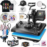WHUBEFY Heat Press,8 in 1 Multifunctional Tshirt Printing Machine 15"x12" Digital Industrial Heat Transfer Machine,Swing Away Sublimation Heat Press Whubefy