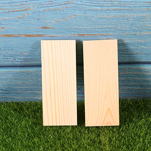 Exceart 20pcs Rectangle Wood Boards Unfinished Wood Boards Sheets Carving Blocks for Arts Craft Painting 4x10cm