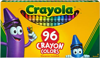 Classic Color Crayons in Flip-Top Pack with Sharpener, 96 Colors - WoodArtSupply