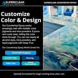 Superclear Countertop Epoxy Resin, 1.5 Gallon 2-Part Epoxy Kit - Certified Food Grade 2:1 Protective Epoxy Resin for Kitchen & Bathroom Counter Tops, Superclear