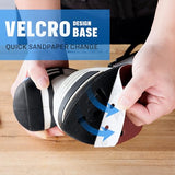 Bielmeier Electric Sander with 12-Piece Sandpaper(60 Grit×3,80 Grit ×3,100 Grit×3,120 Grit × 3) with Efficient Dust Collection System Bielmeier